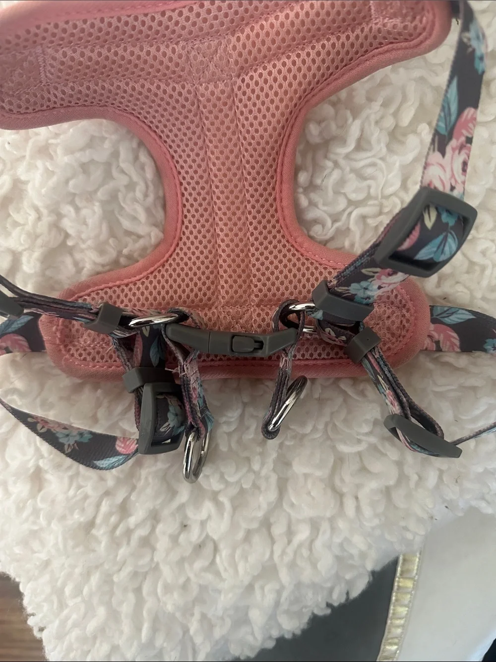 Blueberry Pet Pink Floral Dog Harness (Medium)